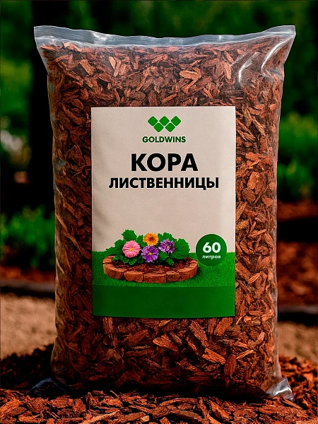 Кора-мульча лиственницы (фракции: 0-1, 1-3, 2-5, 5-10) 60л